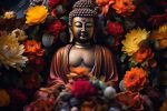 buddha-statue-with-blooming-flowers
